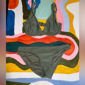 Rip Curl Women’s Olive Green Bikini Set - Surfer Beach Kawaii Coastal Cowgirl